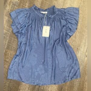 RIELLE TIERED SLEEVE FLORAL BLOUSE